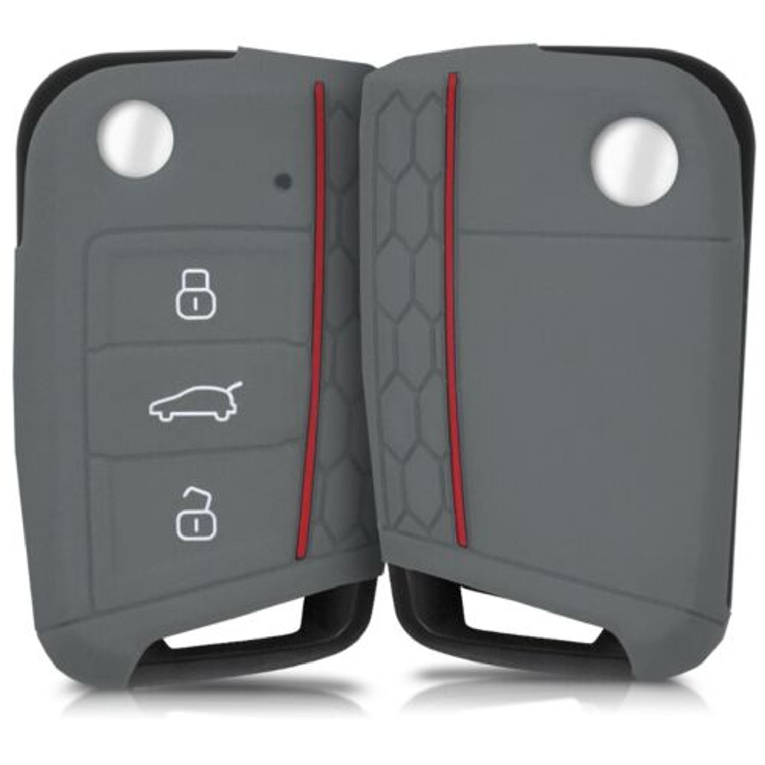Husa Cheie Auto pentru VW, 3 Butoane, Silicon, Gri, 41628.22 fotografia produsului
