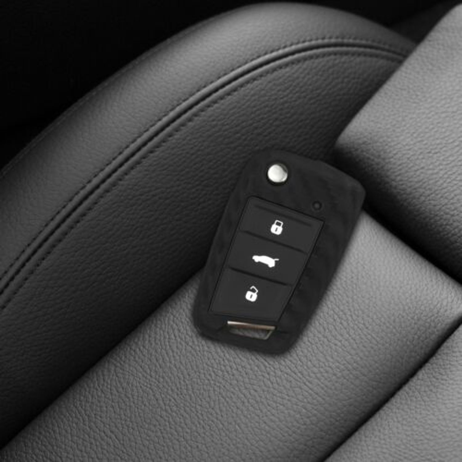 Husa Cheie Auto pentru VW, 3 Butoane, Silicon, Negru, 42888.13 fotografia produsului View 3 L