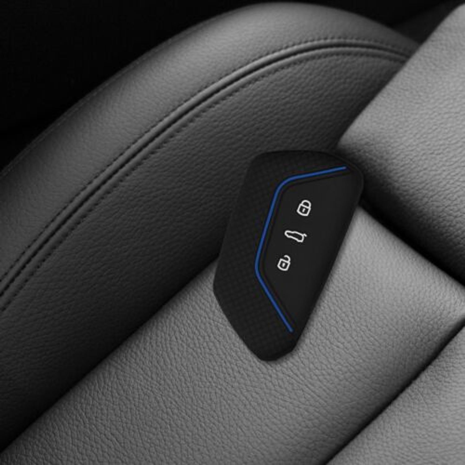 Husa Cheie Auto pentru VW, 3 Butoane, Silicon, Negru, 52650.47 fotografia produsului View 3 L