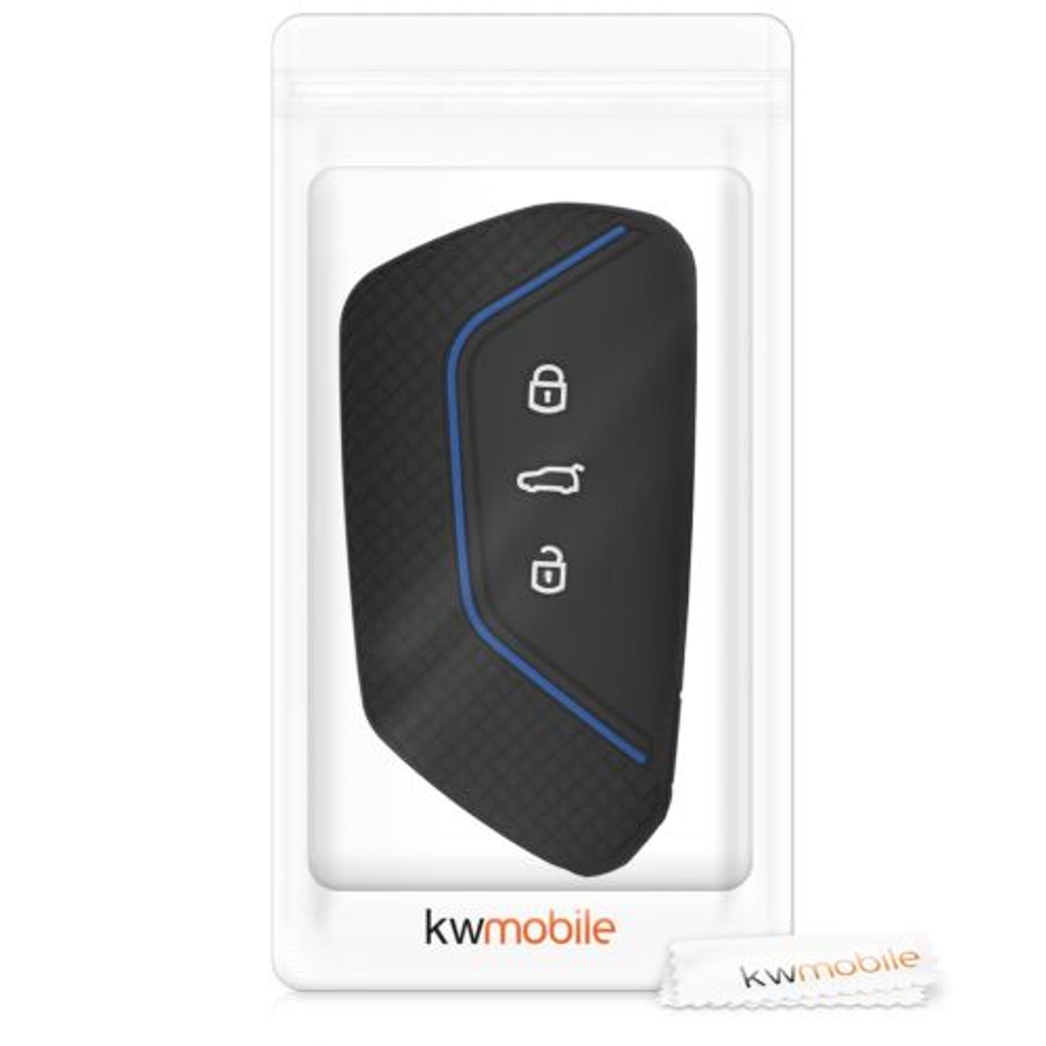 Husa Cheie Auto pentru VW, 3 Butoane, Silicon, Negru, 52650.47 fotografia produsului View 7 L