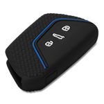Husa Cheie Auto pentru VW, 3 Butoane, Silicon, Negru, 52650.47 fotografia produsului View 2 S