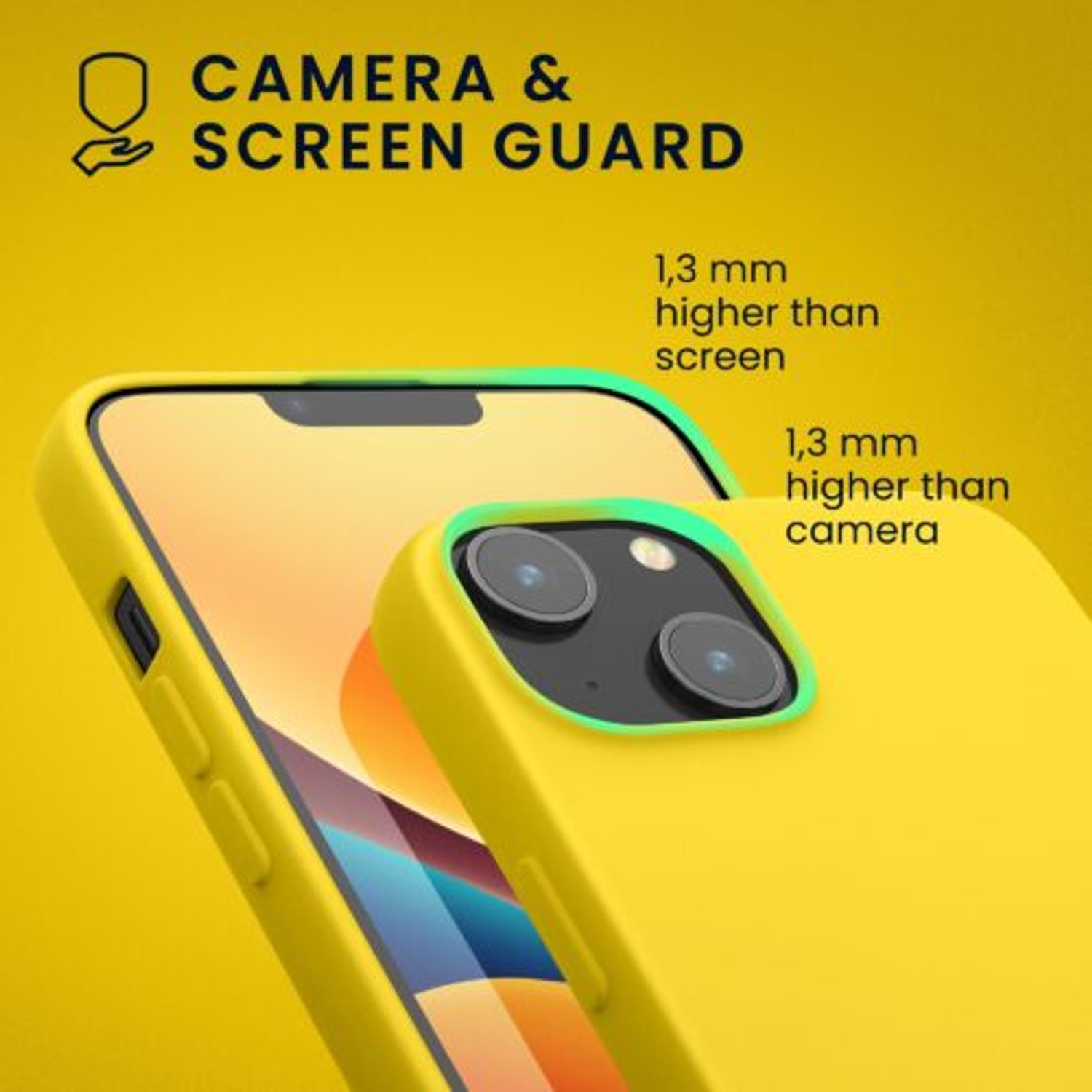 Husa Kwmobile pentru Apple iPhone 14, Silicon, Galben, 59079.165 fotografia produsului View 6 L