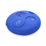 Husa Cheie Auto pentru Smart, 3 Butoane, Silicon, Albastru, 44157.04 fotografia produsului View 2 S
