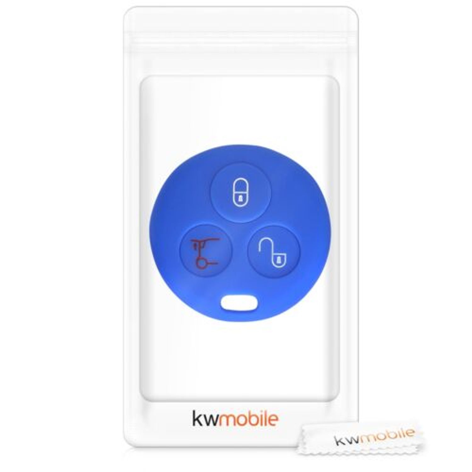 Husa Cheie Auto pentru Smart, 3 Butoane, Silicon, Albastru, 44157.04 fotografia produsului View 6 L