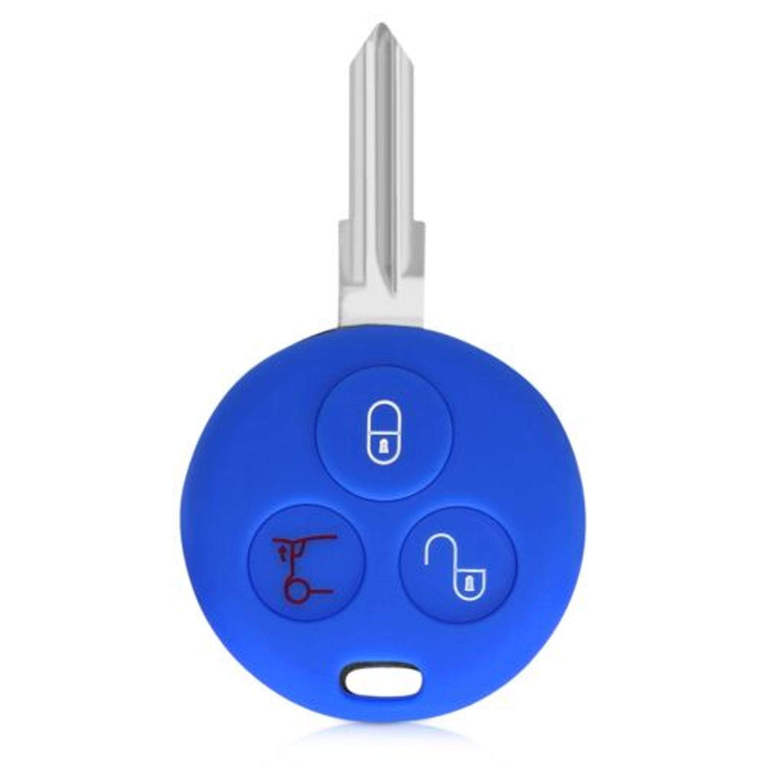 Husa Cheie Auto pentru Smart, 3 Butoane, Silicon, Albastru, 44157.04 fotografia produsului View 3 L