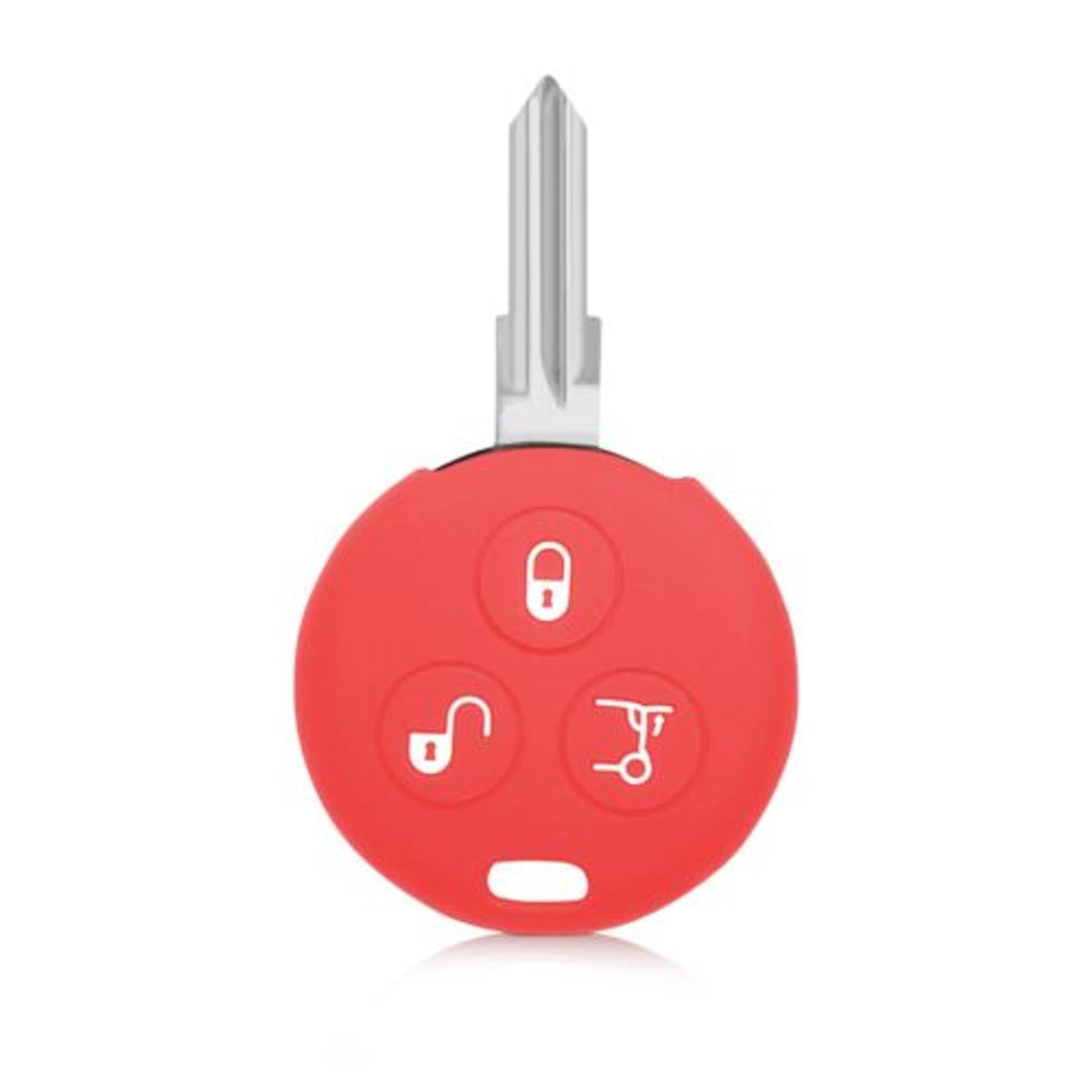 Husa Cheie Auto pentru Smart, 3 Butoane, Silicon, Rosu, 44157.09 fotografia produsului View 3 L