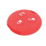 Husa Cheie Auto pentru Smart, 3 Butoane, Silicon, Rosu, 44157.09 fotografia produsului View 2 S