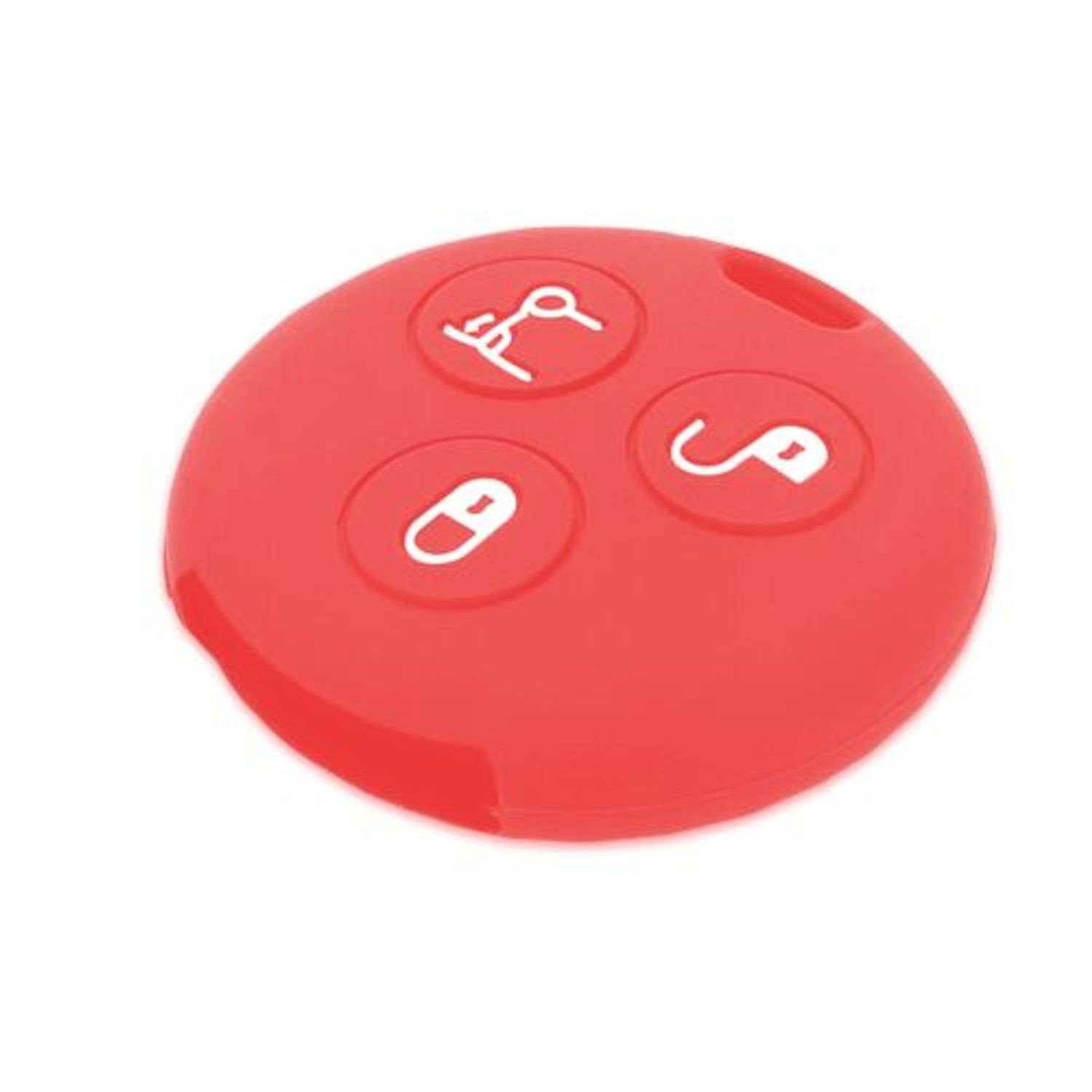 Husa Cheie Auto pentru Smart, 3 Butoane, Silicon, Rosu, 44157.09 fotografia produsului View 2 L