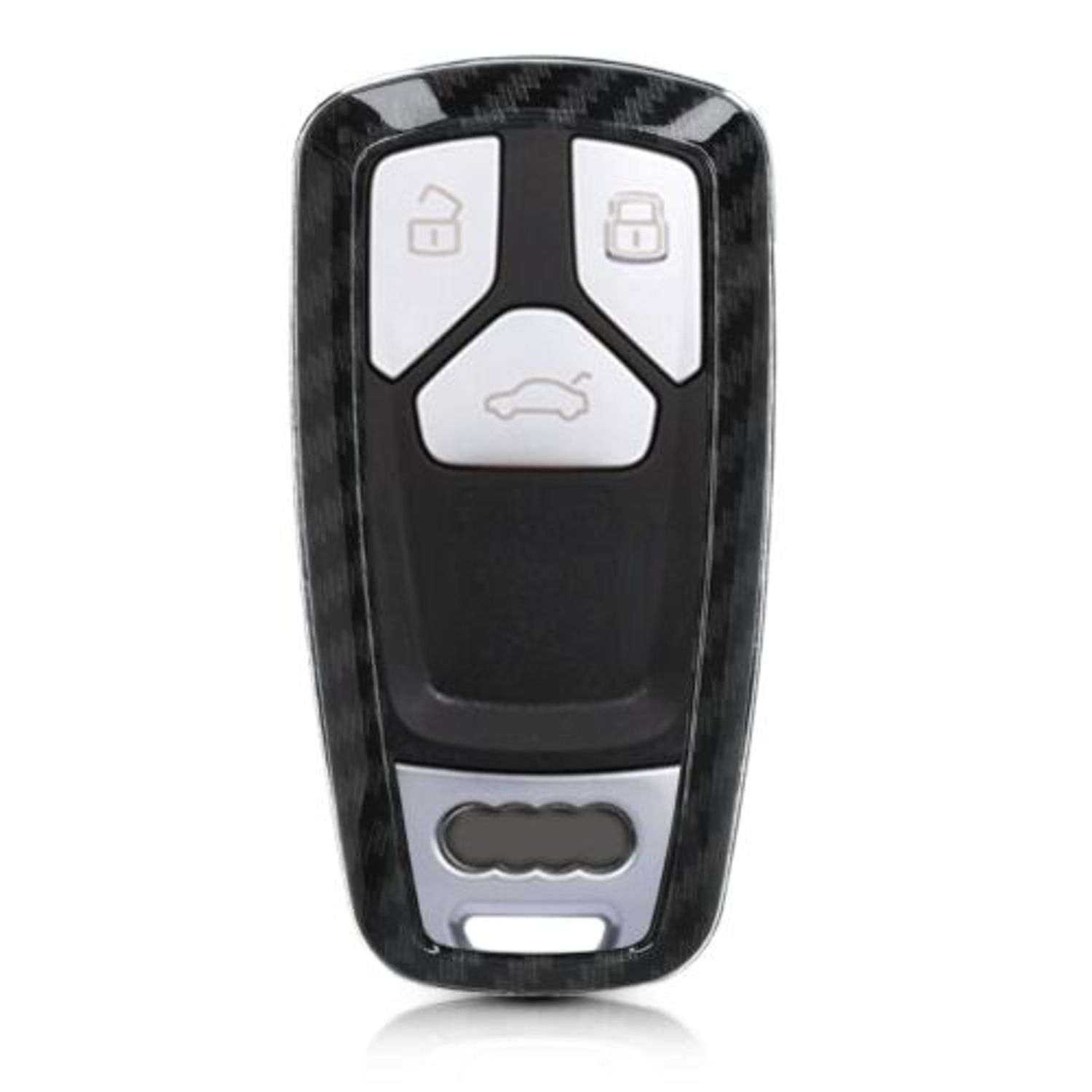 Husa Cheie Auto pentru Audi, 3 Butoane, Keyless Go, Plastic, Negru, 49667.01 fotografia produsului View 2 L
