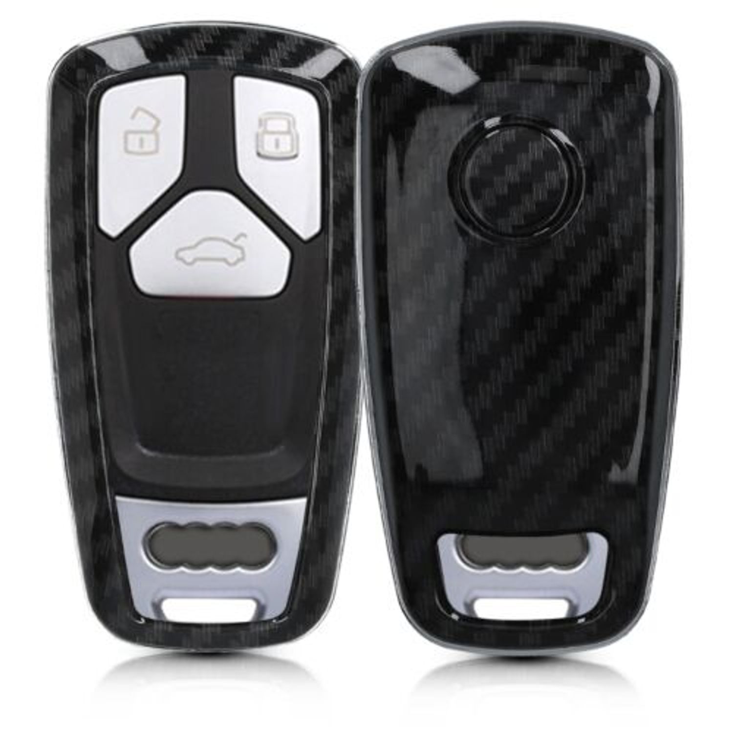 Husa Cheie Auto pentru Audi, 3 Butoane, Keyless Go, Plastic, Negru, 49667.01 fotografia produsului