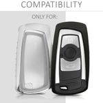 Husa Cheie Auto pentru BMW, 3 Butoane, Keyless Go, Silicon, Silver, 44262.94 fotografia produsului View 5 S