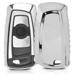 Husa Cheie Auto pentru BMW, 3 Butoane, Keyless Go, Silicon, Silver, 44262.94 fotografia produsului