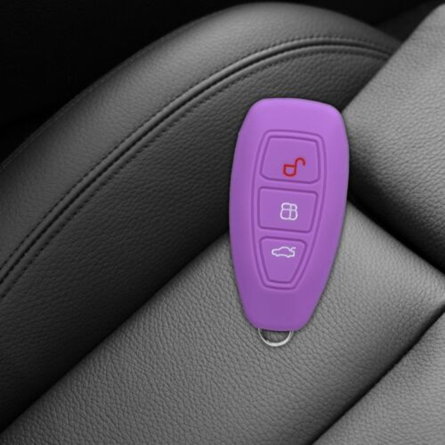 Husa Cheie Auto pentru Ford, 3 Butoane, Keyless Go, Silicon, Violet, 41621.38 fotografia produsului View 3 L