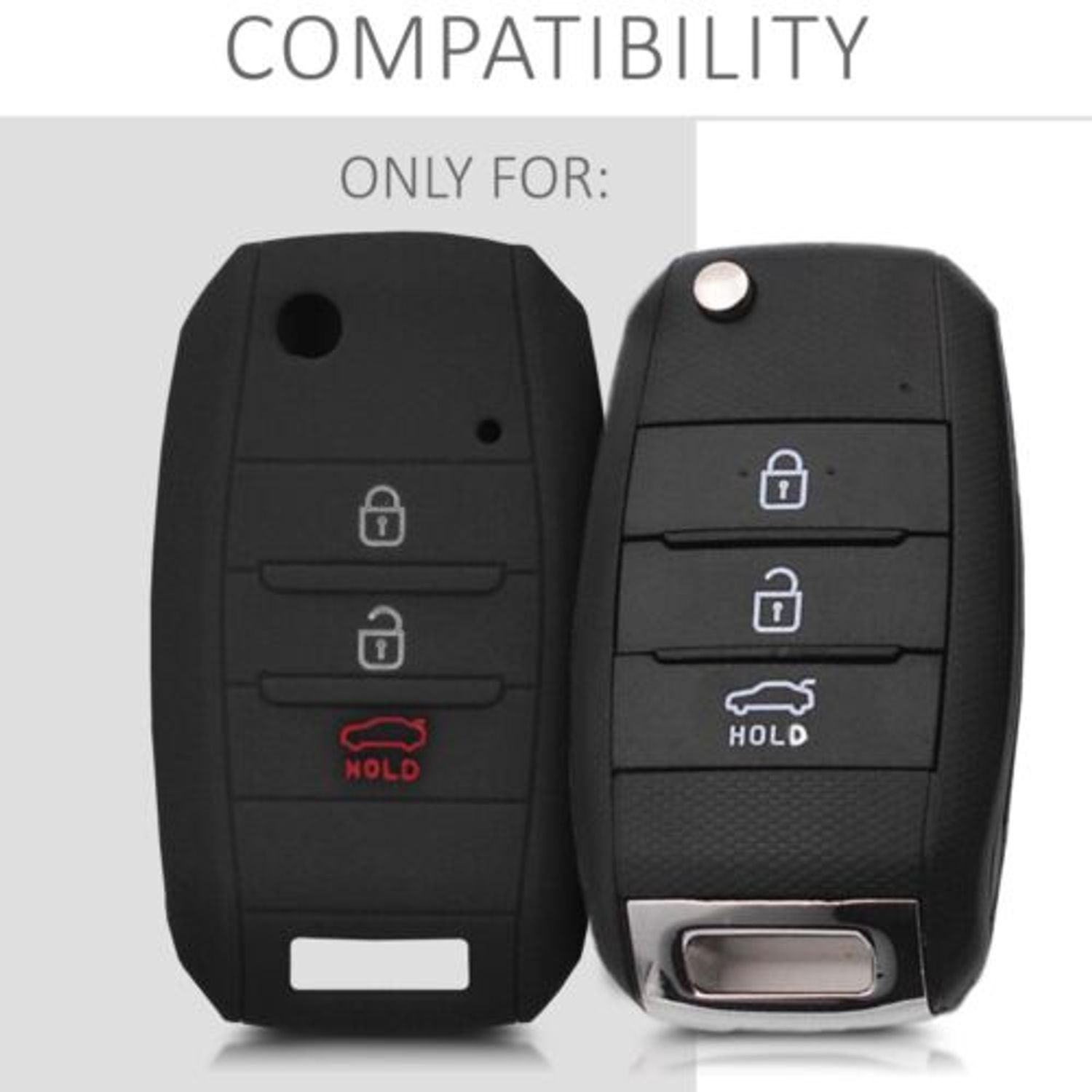Husa Cheie Auto pentru Kia, 3-4 Butoane, Silicon, Negru, 41627.01 fotografia produsului View 4 L