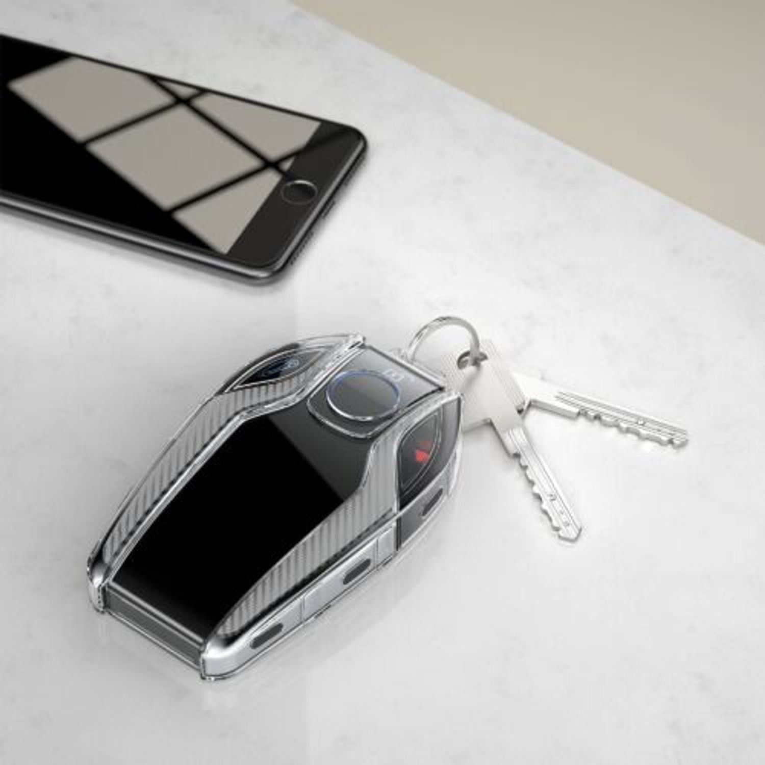 Husa Cheie Auto pentru BMW, Display, Silicon, Transparent, 53741.01 fotografia produsului View 3 L