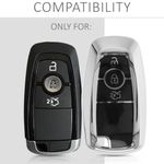 Husa Cheie Auto pentru Ford, 3 Butoane, Smart, Kwmobile, Silicon, Silver, 54589.94 fotografia produsului View 6 S