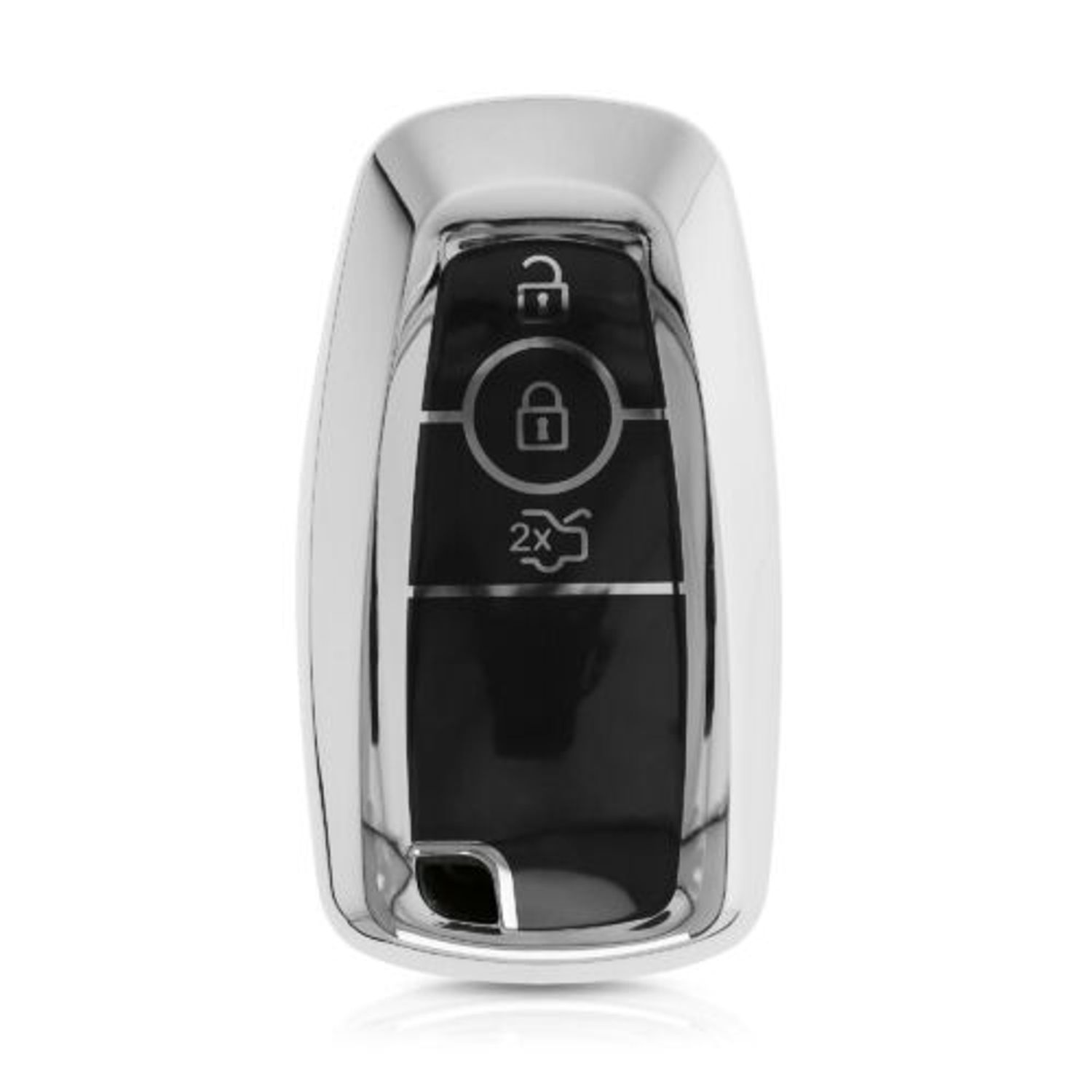 Husa Cheie Auto pentru Ford, 3 Butoane, Smart, Kwmobile, Silicon, Silver, 54589.94 fotografia produsului View 4 L