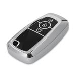 Husa Cheie Auto pentru Ford, 3 Butoane, Smart, Kwmobile, Silicon, Silver, 54589.94 fotografia produsului View 2 S