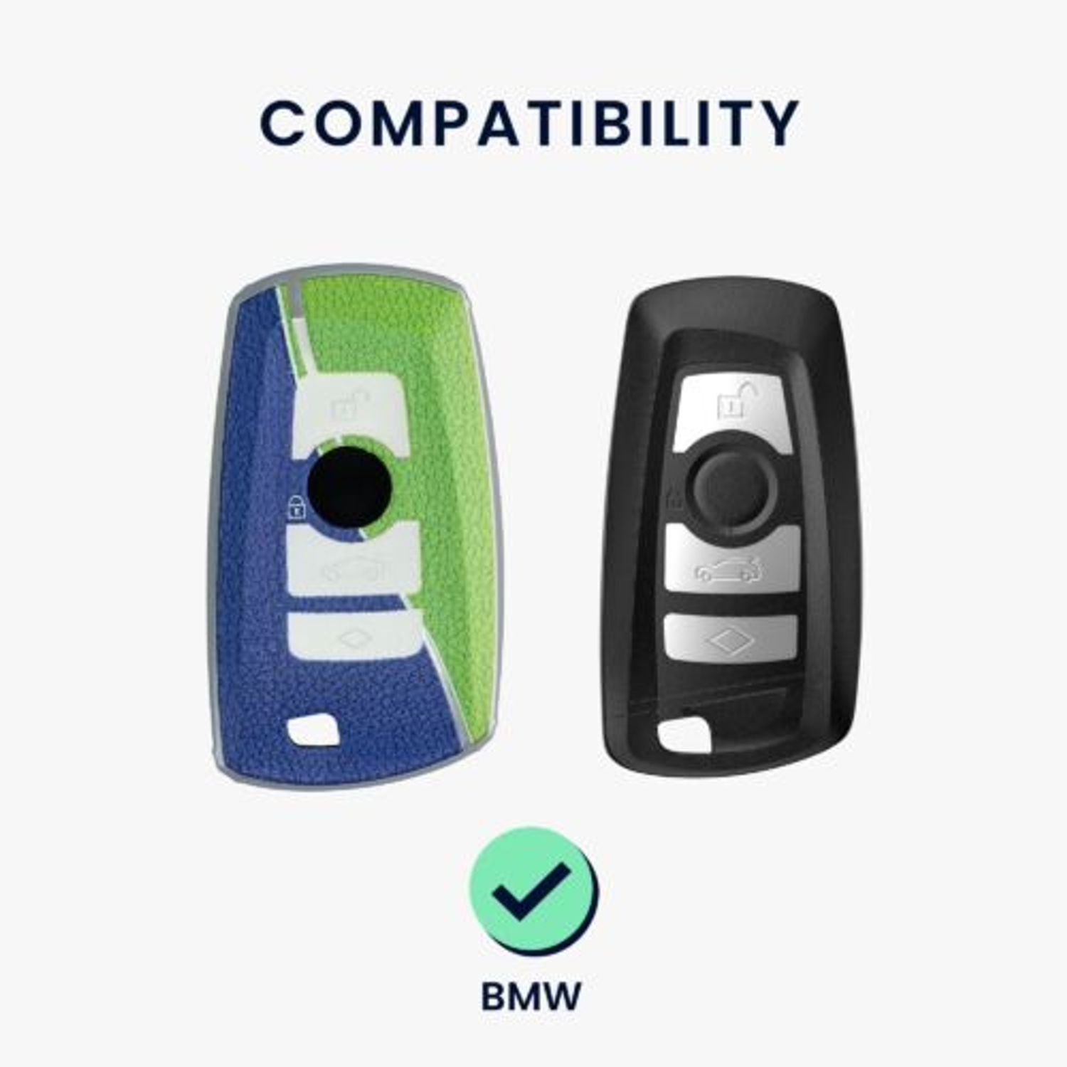 Husa Cheie Auto pentru BMW, 3 Butoane, Keyless Go, Kwmobile, Silicon, Multicolor, 55832.02 fotografia produsului View 6 L