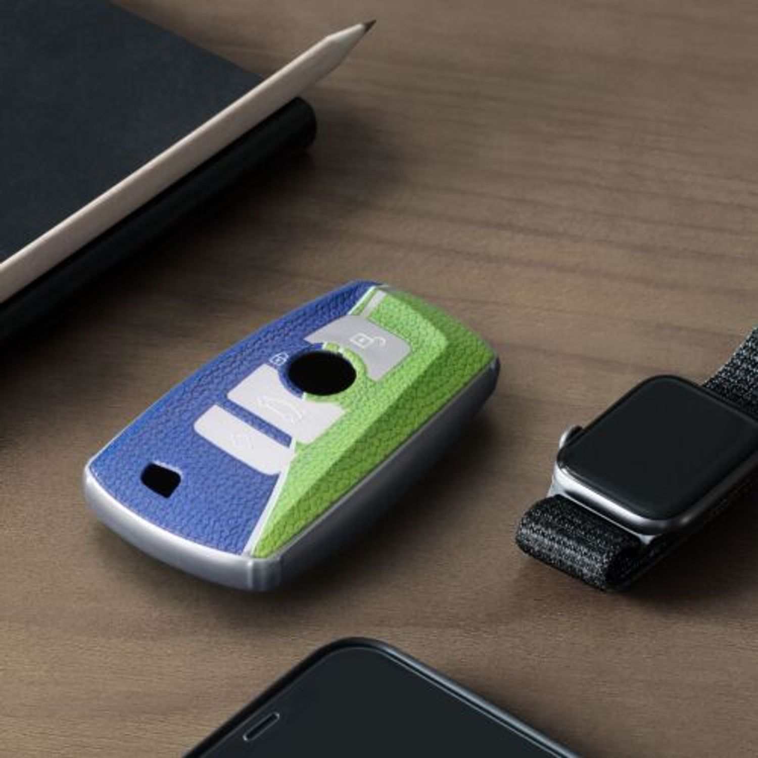 Husa Cheie Auto pentru BMW, 3 Butoane, Keyless Go, Kwmobile, Silicon, Multicolor, 55832.02 fotografia produsului View 9 L