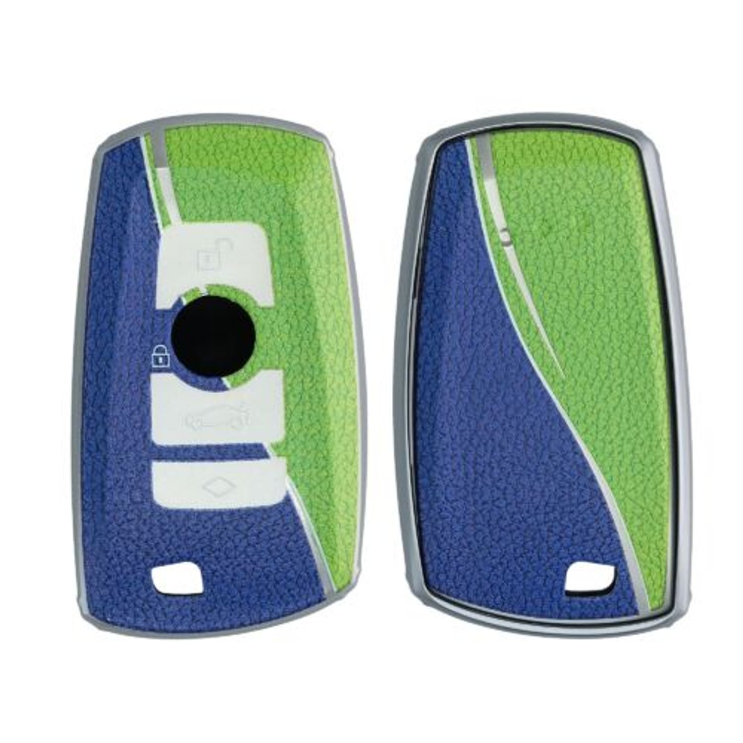 Husa Cheie Auto pentru BMW, 3 Butoane, Keyless Go, Kwmobile, Silicon, Multicolor, 55832.02 fotografia produsului