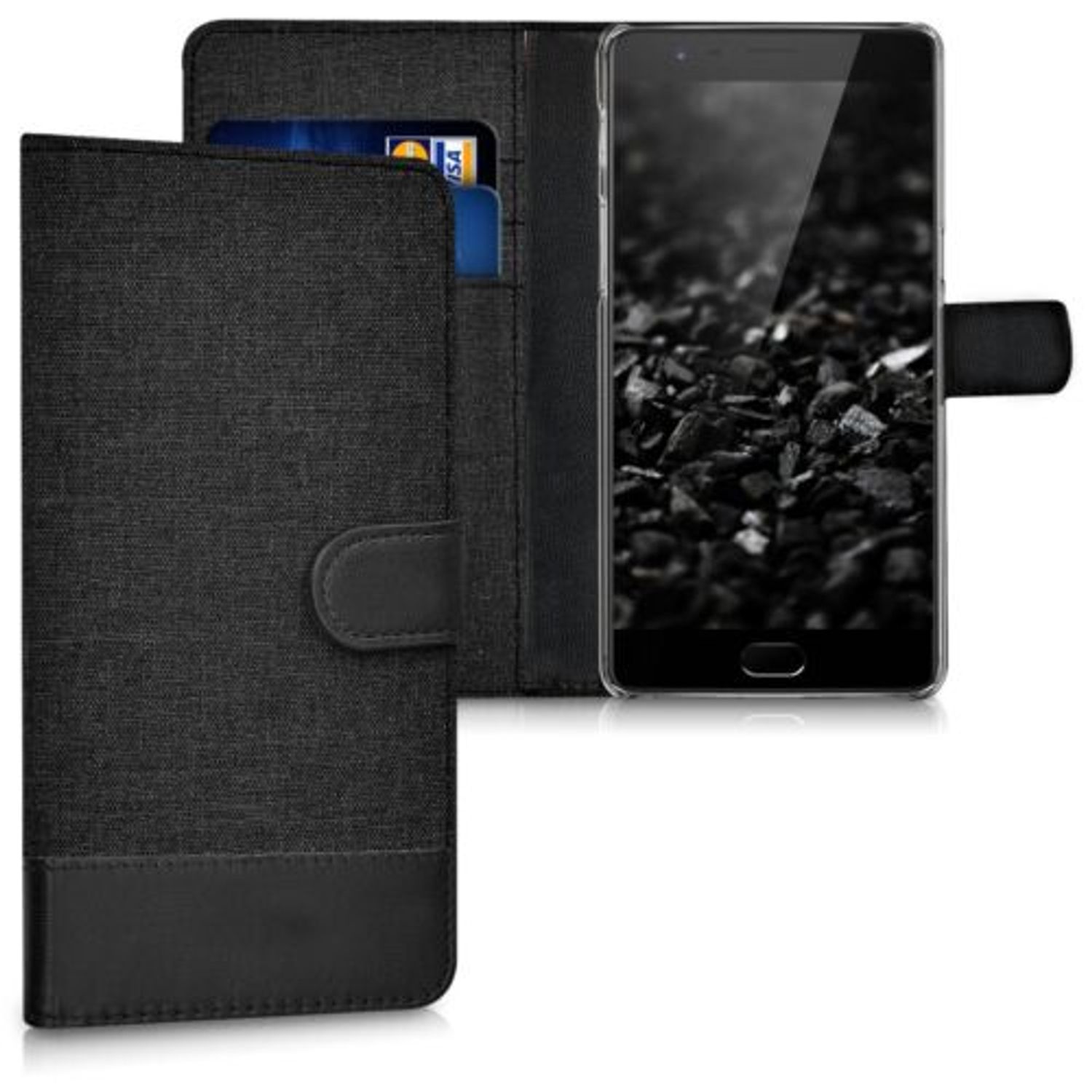Husa pentru OnePlus 3, Textil, Negru, 38833.19 fotografia produsului