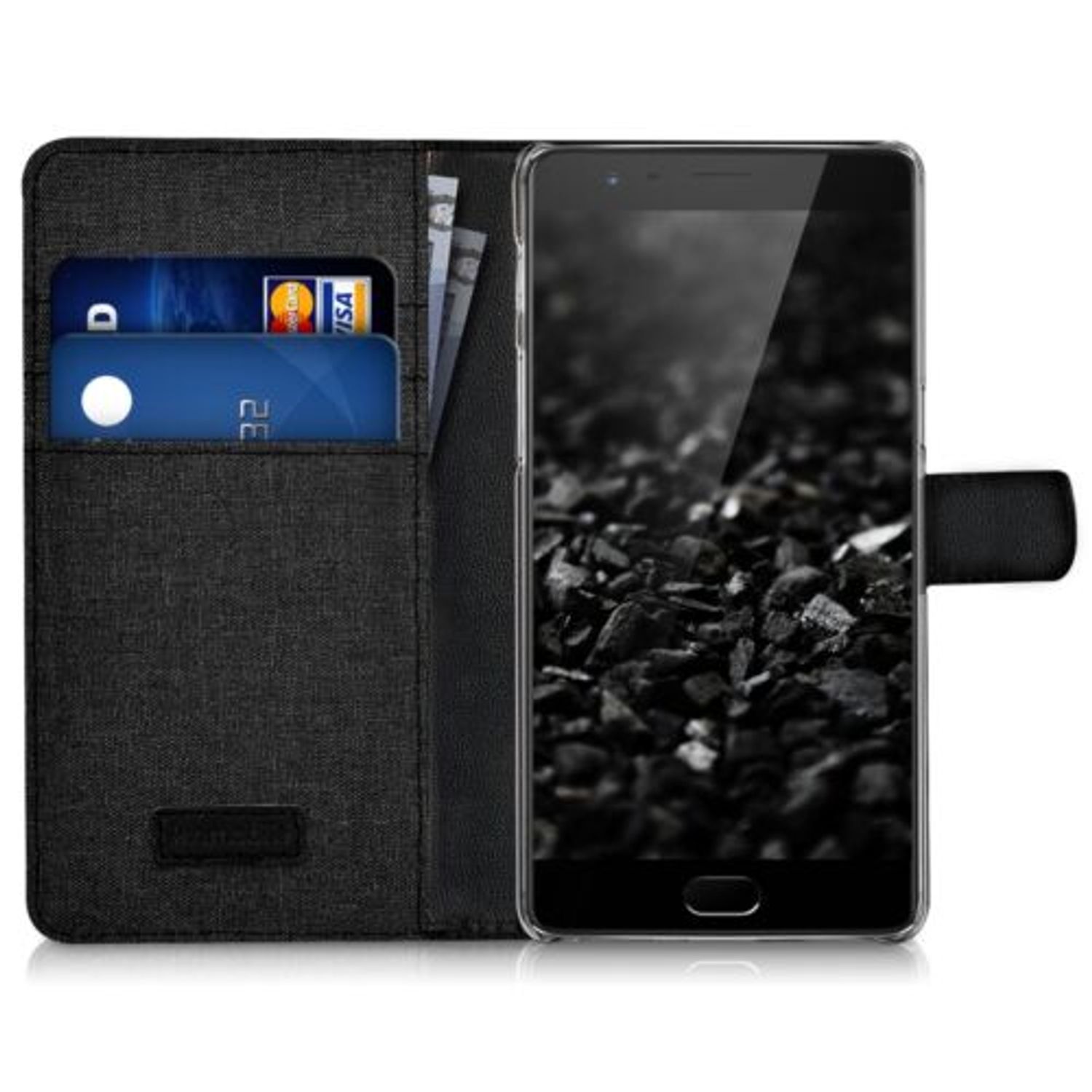 Husa pentru OnePlus 3, Textil, Negru, 38833.19 fotografia produsului View 8 L