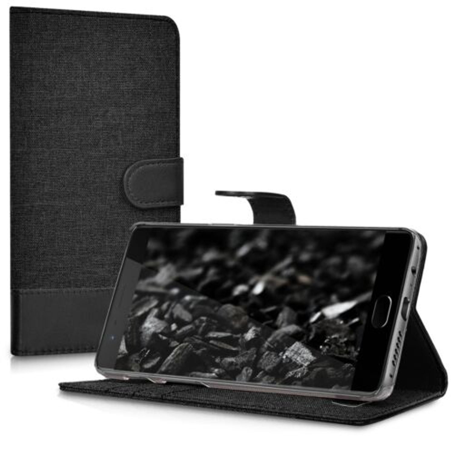 Husa pentru OnePlus 3, Textil, Negru, 38833.19 fotografia produsului View 17 L