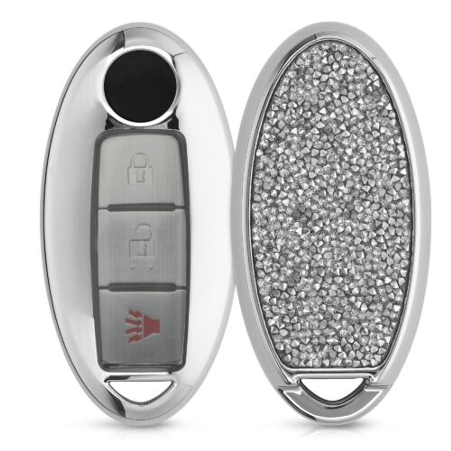 Husa Cheie Auto pentru Nissan, 3 Butoane, Kwmobile, Plastic, Silver, 56611.01 fotografia produsului