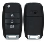 Carcasa Cheie pentru Kia, 3-4 Butoane, Kwmobile, Plastic, Negru, 48228.01 fotografia produsului