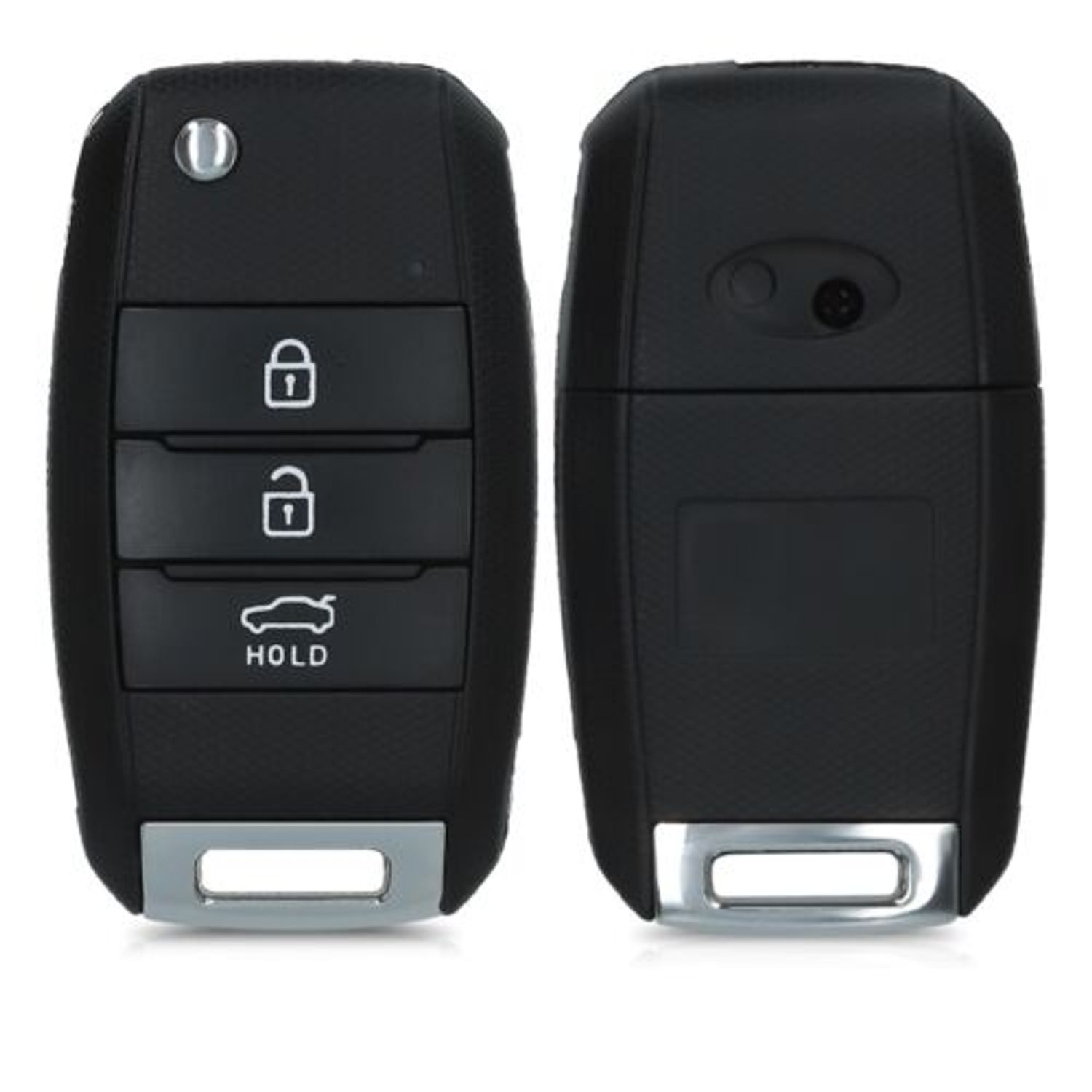 Carcasa Cheie pentru Kia, 3-4 Butoane, Kwmobile, Plastic, Negru, 48228.01 fotografia produsului