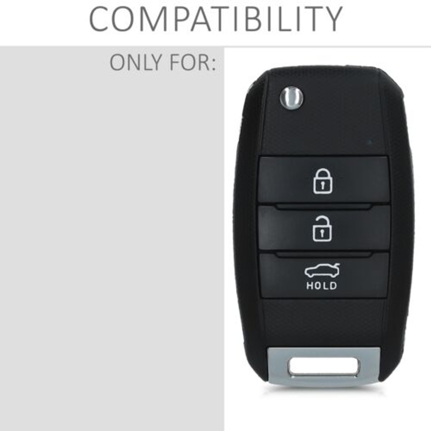Carcasa Cheie pentru Kia, 3-4 Butoane, Kwmobile, Plastic, Negru, 48228.01 fotografia produsului View 4 L