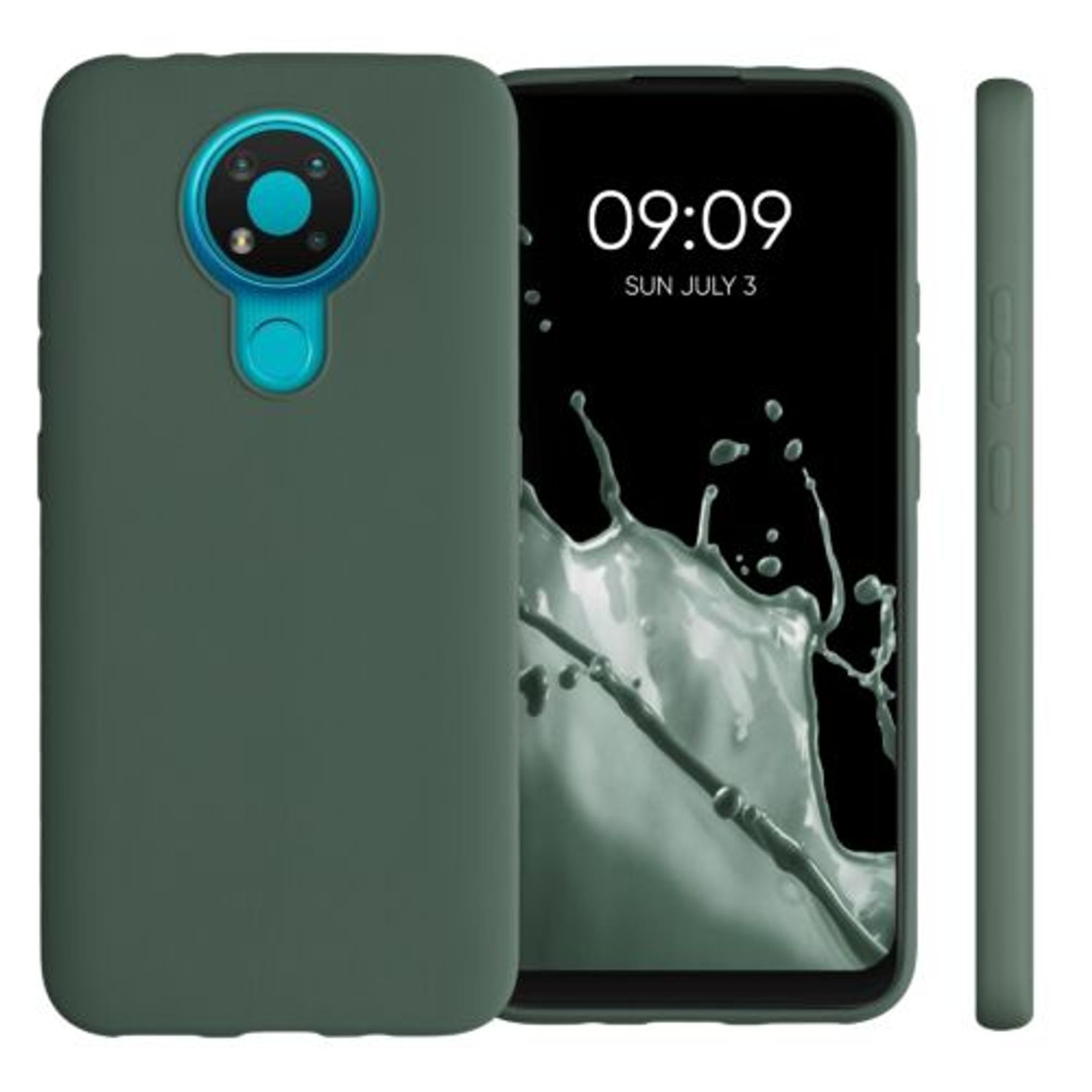 Husa pentru Nokia 3.4, Silicon, Verde, 53495.166 fotografia produsului View 2 L