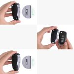 Husa Cheie Auto pentru Audi, 3 Butoane, Kwmobile, Piele naturala/Aluminiu, Negru/Gri, 56377.19 fotografia produsului View 11 S