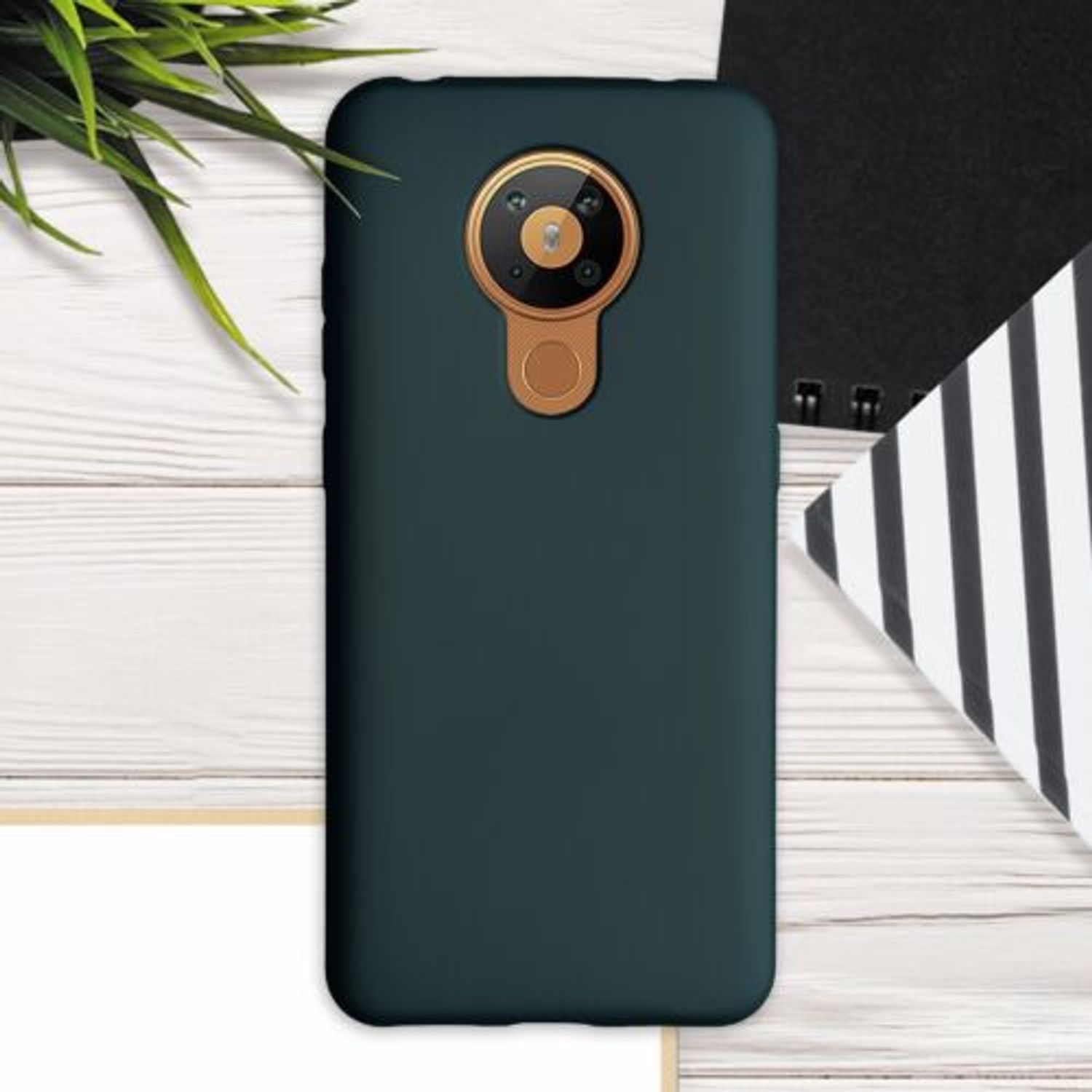 Husa pentru Nokia 5.3, Silicon, Verde, 53552.14 fotografia produsului View 3 L