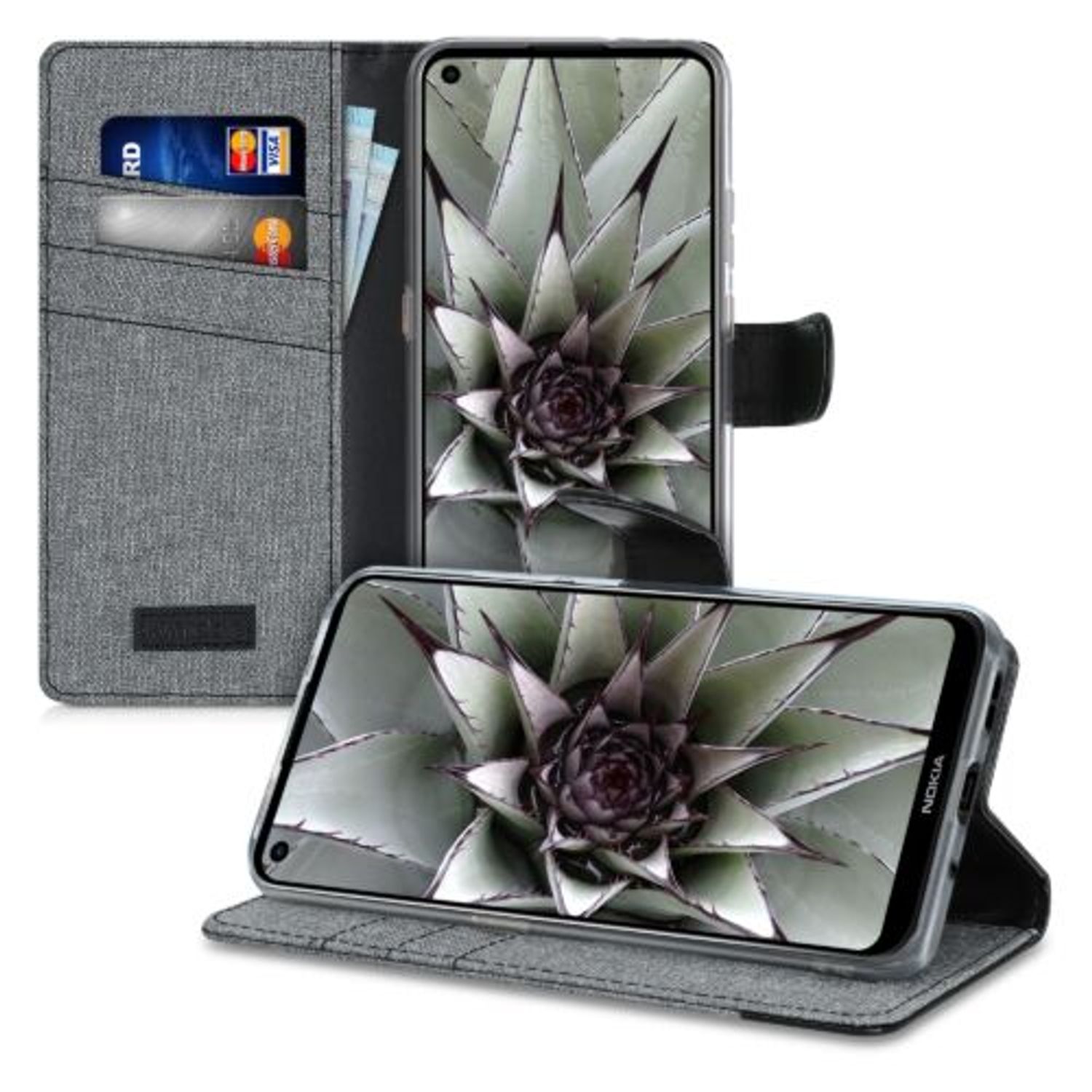 Husa pentru Nokia 5.4, Textil, Gri, 54411.22 fotografia produsului View 3 L