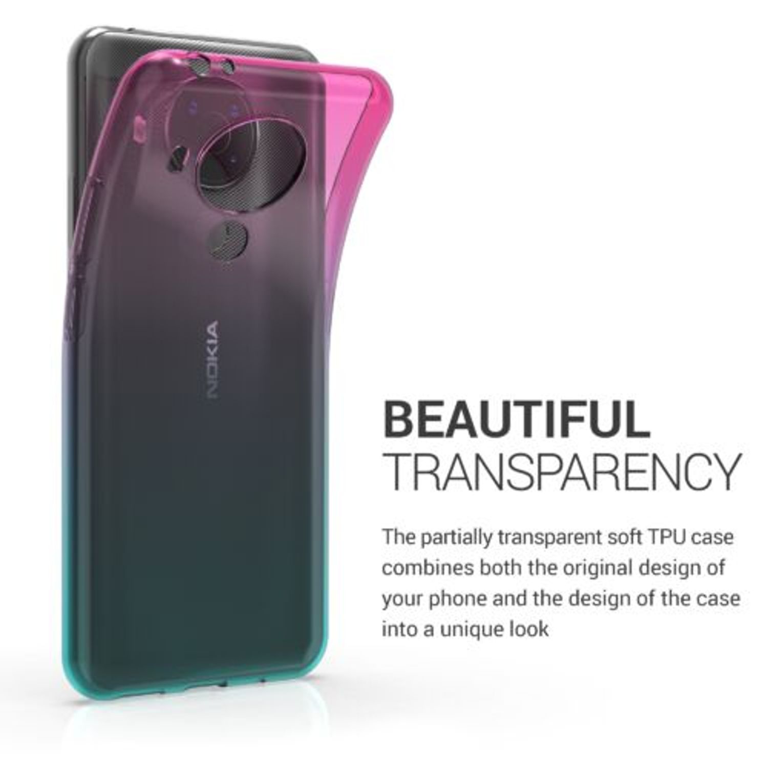 Husa pentru Nokia 5.4, Silicon, Roz, 54166.01 fotografia produsului View 3 L