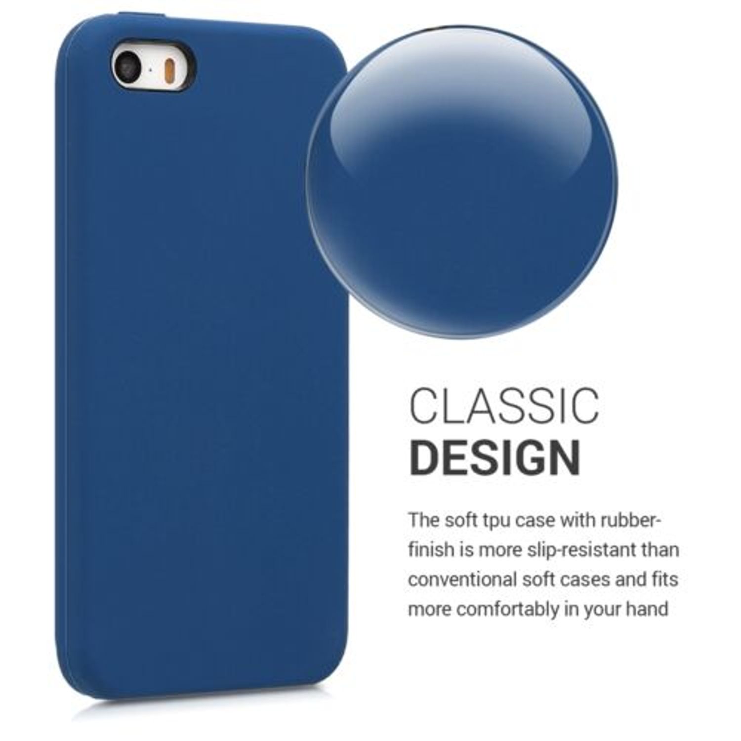 Husa pentru Apple iPhone 5/iPhone 5s/iPhone SE, Silicon, Albastru, 42766.116 fotografia produsului View 4 L