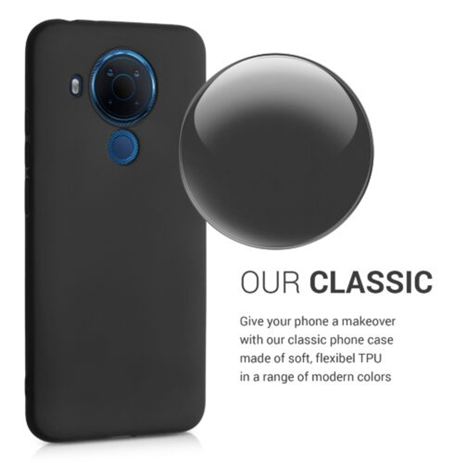 Husa pentru Nokia 5.4, Silicon, Negru, 54109.01 fotografia produsului View 4 L