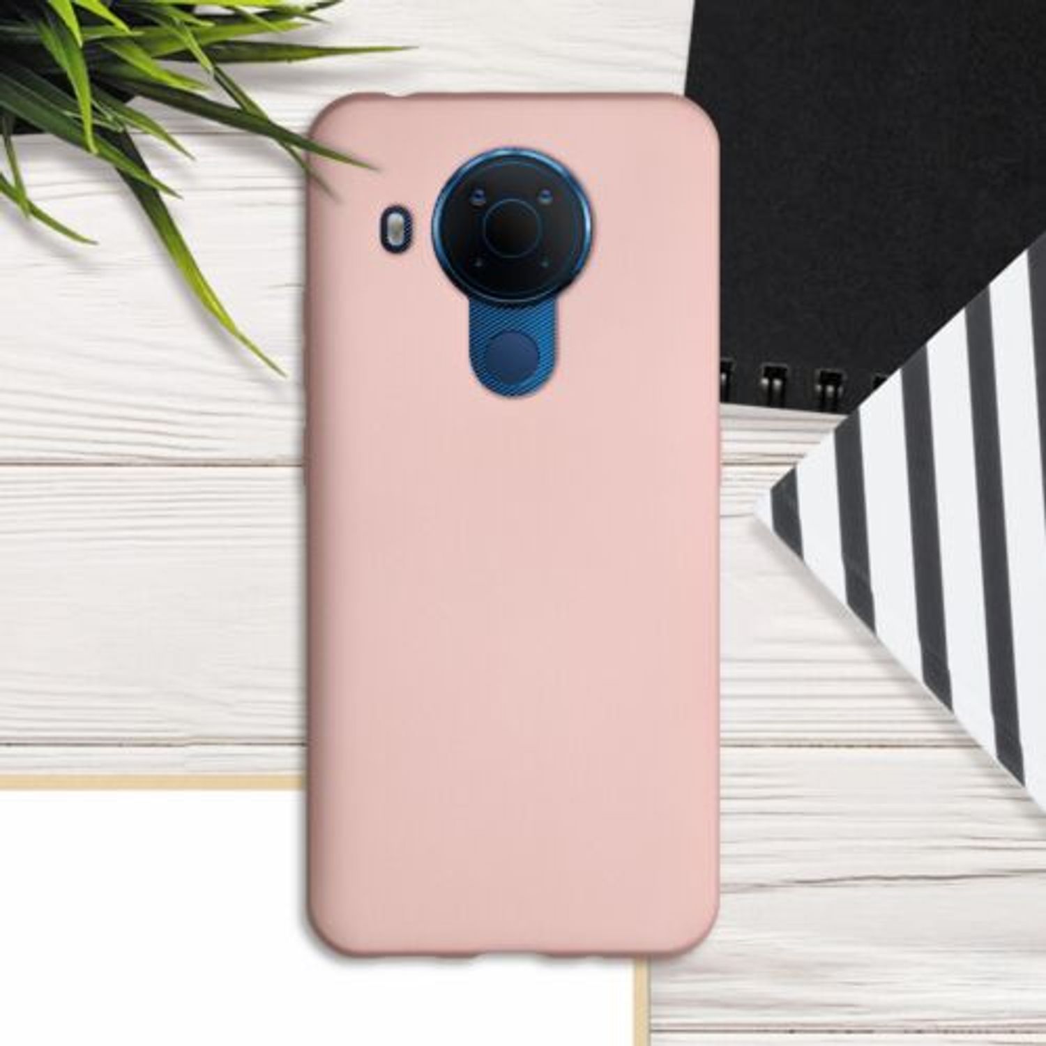 Husa pentru Nokia 5.4, Silicon, Rose Gold, 54317.31 fotografia produsului View 14 L