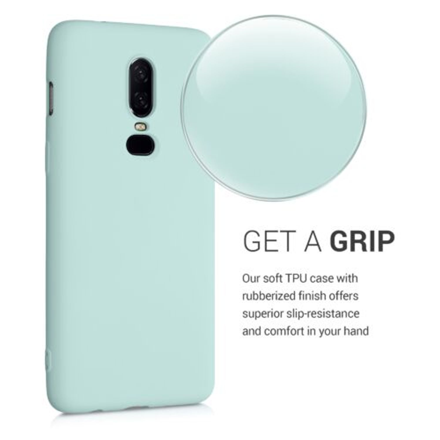 Husa pentru OnePlus 6, Silicon, Verde, 55346.200 fotografia produsului View 5 L