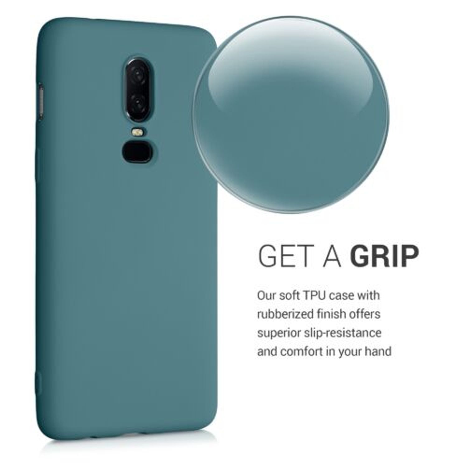 Husa pentru OnePlus 6, Silicon, Verde, 55346.57 fotografia produsului View 2 L