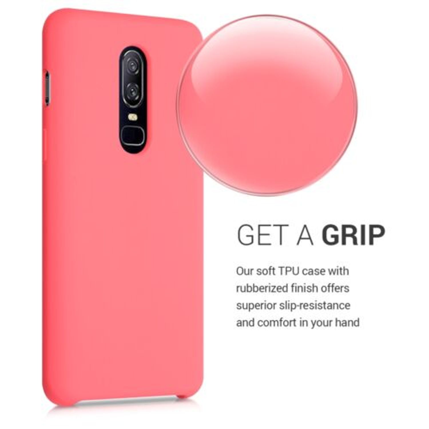 Husa pentru OnePlus 6, Silicon, Roz, 46122.103 fotografia produsului View 4 L