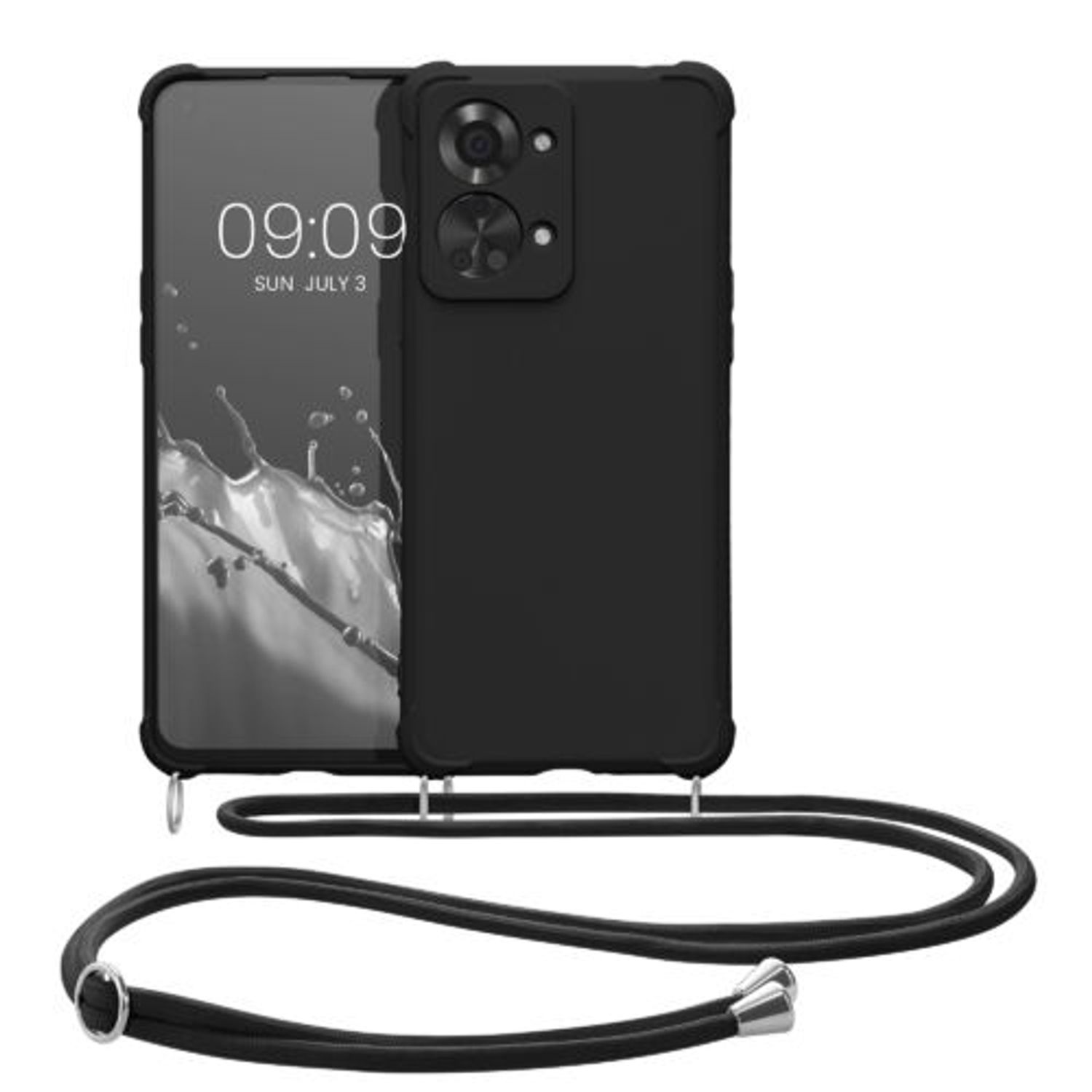 Husa Kwmobile pentru OnePlus Nord 2T, Silicon, Negru, 58770.01 fotografia produsului View 9 L