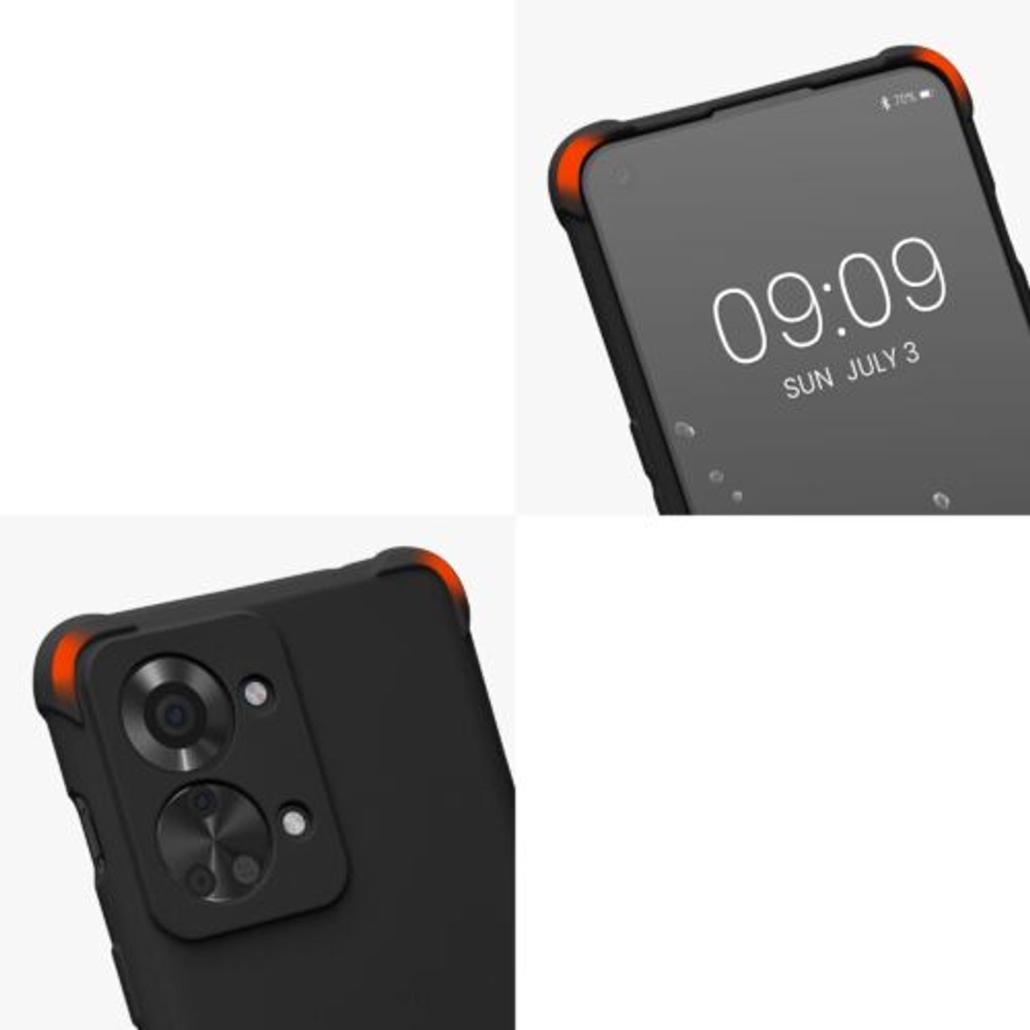 Husa Kwmobile pentru OnePlus Nord 2T, Silicon, Negru, 58770.01 fotografia produsului View 2 L