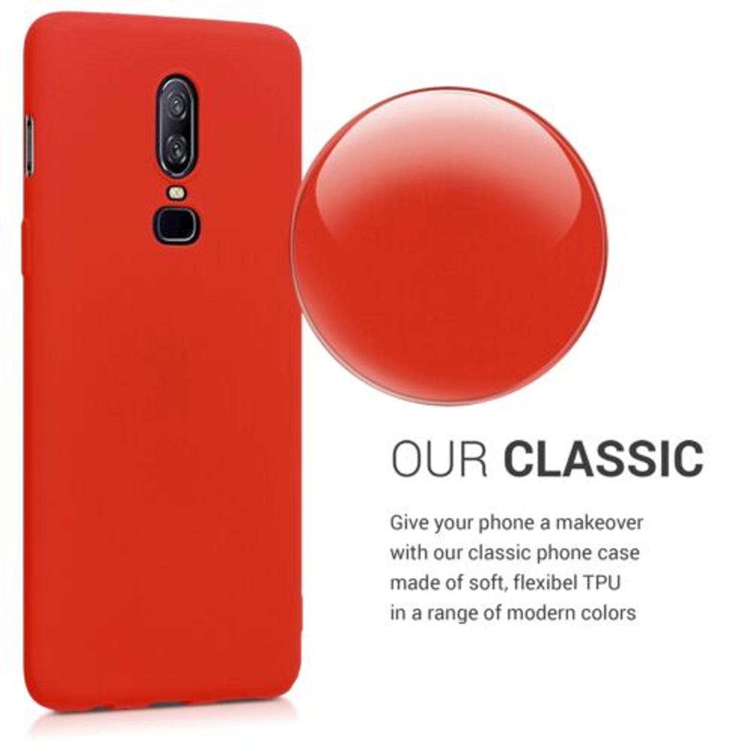 Husa pentru OnePlus 6, Silicon, Rosu, 45432.111 fotografia produsului View 6 L