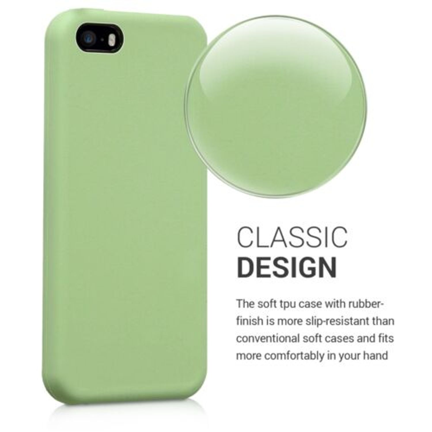 Husa pentru Apple iPhone 5/iPhone 5s/iPhone SE, Silicon, Verde, 42766.79 fotografia produsului View 3 L