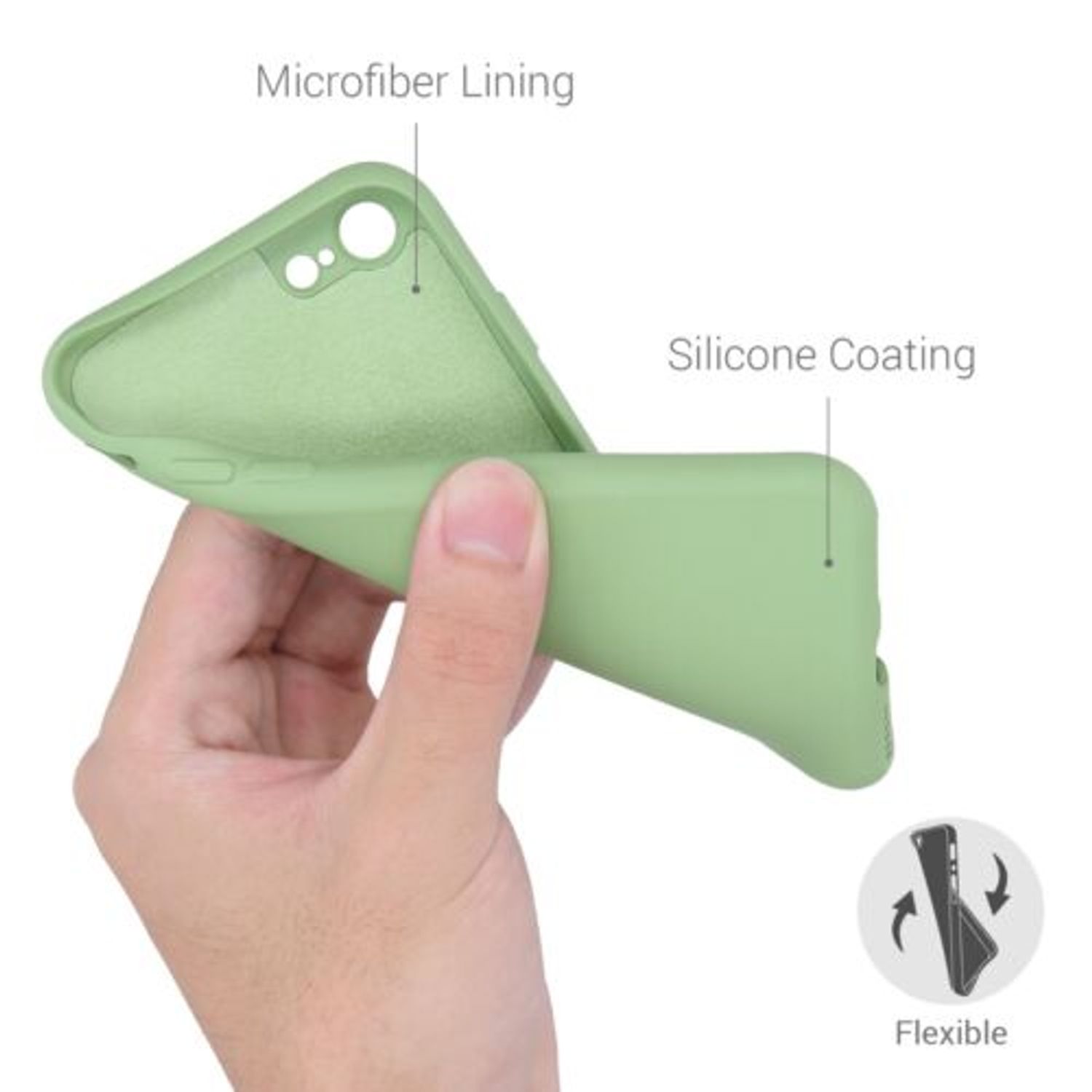 Husa pentru iPhone 8/iPhone 7/iPhone SE 2, Silicon, Verde, 49979.174 fotografia produsului View 4 L