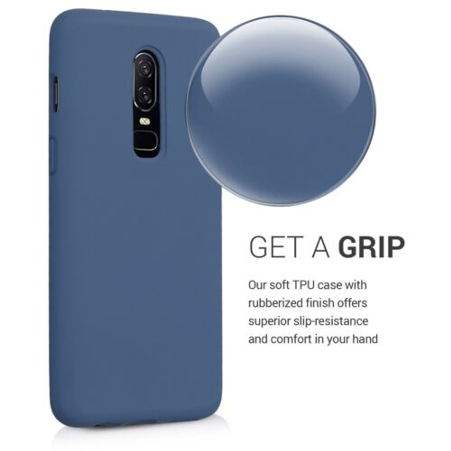 Husa pentru OnePlus 6, Silicon, Albastru, 46122.116 fotografia produsului View 4 L