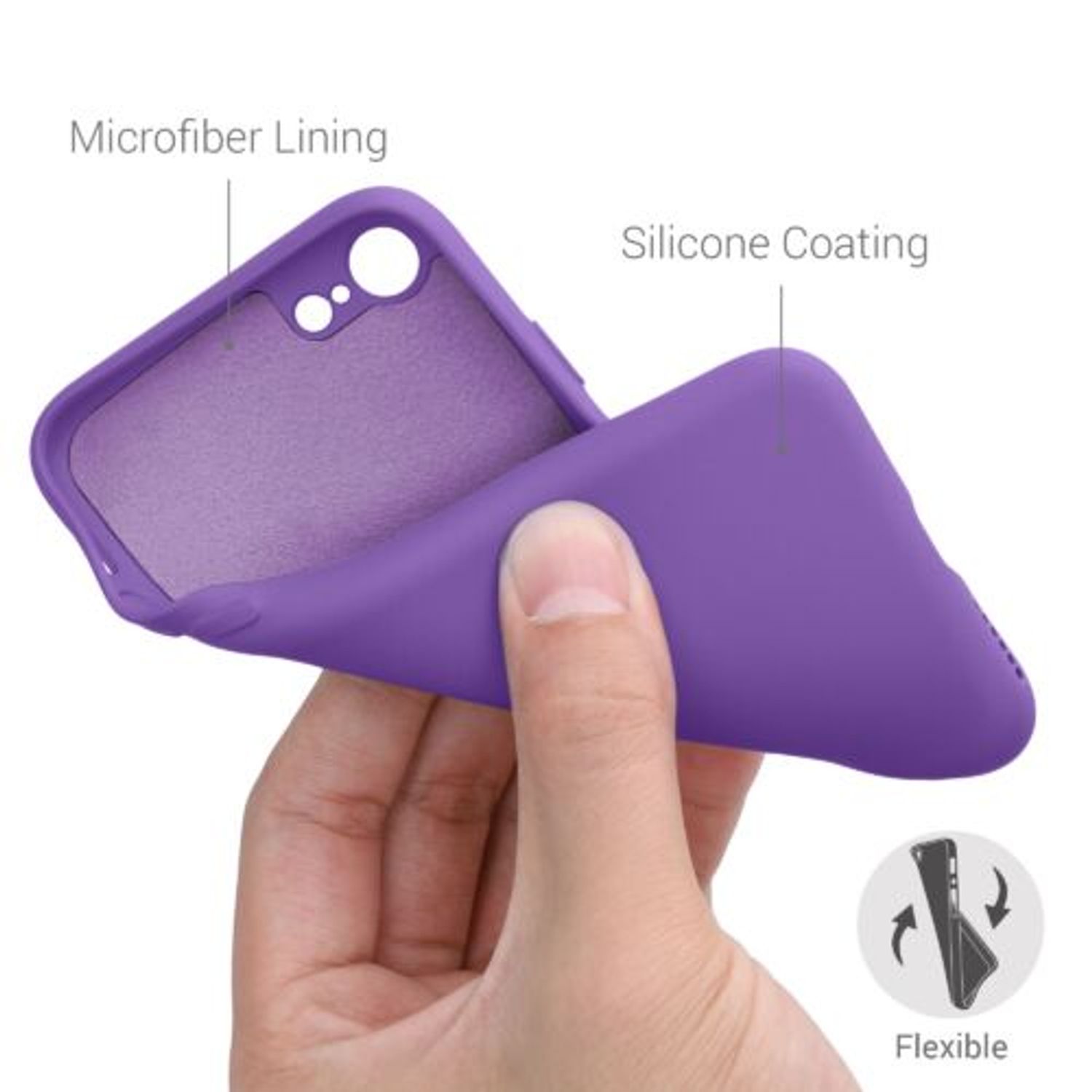 Husa pentru iPhone 8/iPhone 7/iPhone SE 2, Silicon, Mov, 49979.221 fotografia produsului View 5 L